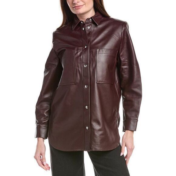 Iro WomensAlegre Leather Shirt Brown